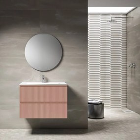 Mobile sottolavabo e lavabo Ares corallo L 80 cm