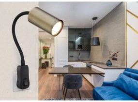 Globo 57911DPM - Applique con spina integrata ROBBY 1xGU10/25W/230V nero/ottone