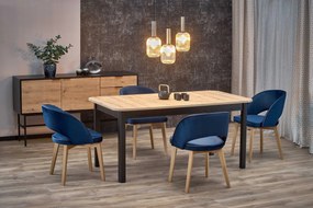 Tavolo allungabile Florian in rovere castagno/nero - L160-228 cm
