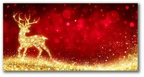 Quadro su tela Renna dorata Decorazione di Natale 100x50 cm