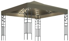 Gazebo con Luci LED a Stringa 3x3 m Grigio Talpa