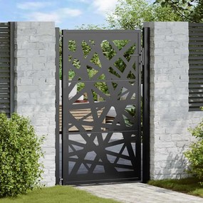 Cancello Giardino Nero 105x155 Cm İn Acciaio Design Leggero /
