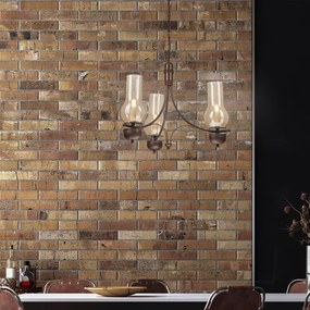 Brilagi - LED Lampadario a sospensione con catena COTTAGE 3xE14/40W/230V quercia/marrone