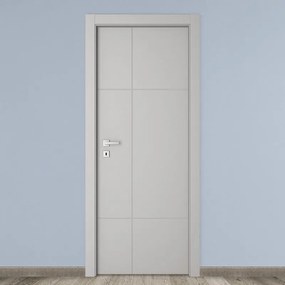 Porta tamburata battente City grigio L 70 x H 210 cm reversibile