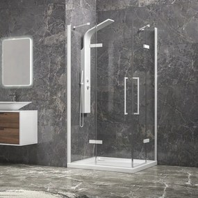 Box doccia 80x80 bianco opaco doppio battente | KT1000B - KAMALU