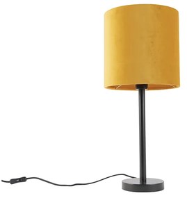 Lampada da tavolo nera paralume giallo 25 cm - SIMPLO