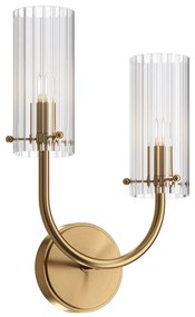 Applique Contemporanea Arco Metallo Ottone 1 Luce Diffusore In Vetro