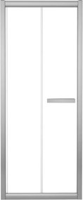 Porta doccia pieghevole L 75-80 cm x H 195 cm per nicchia in vetro trasparente SP. 8 mm, profilo lucido cromo, serie Namara