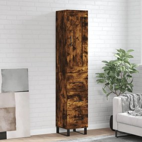 Credenza Rovere Fumo 34,5x34x180 Cm İn Legno Multistrato /