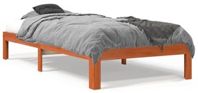 Letto Senza Materasso Marrone Cera 90x190 Cm İn Legno Di Pino /
