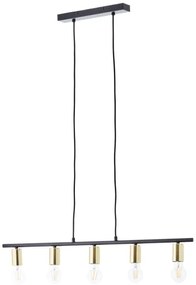 Brilliant - Lampadario a sospensione con cavo KERRY 5xE27/40W/230V nero/ottone