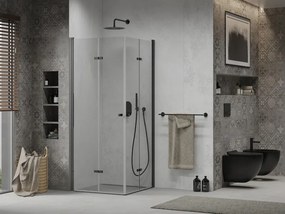 Mexen Lima Duo cabina doccia pieghevole 80 x 80 cm, trasparente, nero - 856-080-080-70-00-02