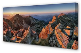 Quadro su tela Montagne Sunset 100x50 cm