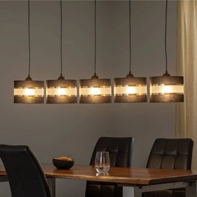 HELAM Lampada a sospensione Helen nero-oro a 5 luci