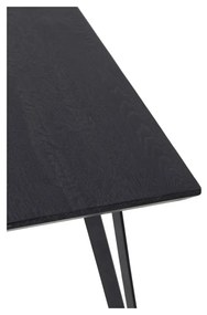 Tavolo da pranzo nero con piano in rovere 100x220 cm Mylau - Light &amp; Living