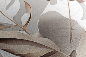 Stampa su tela – Foglie di rame minimaliste