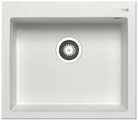 Lavello integrato 1 vasca in granito bianco PYRAMIS Voyager L 50 x L 57 cm