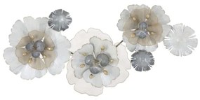 Pannello Decorativo A Fiori Flowery 116,5x8x58 Cm In Ferro Multicolore