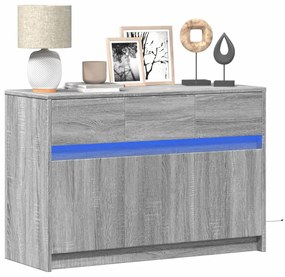 Mobile Porta Tv Con Led Grigio Sonoma 91x34x61 Cm İn Truciolato /