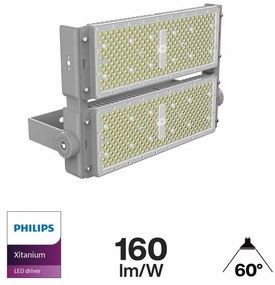 Faro Modulare LED 400W 60° 160lm/W - PHILIPS Xitanium Colore  Bianco Naturale 4.000K