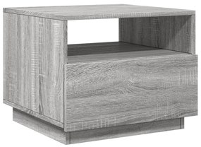 Tavolino da soggiorno con luci led grigio sonoma 50x49x40 cm