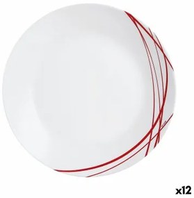 Piatto da pranzo Arcopal Domitille Rojo Bicolore Vetro 25 cm (12 Unità)