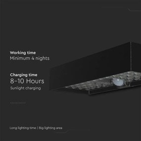 Applique a LED solare con sensore LED/6W/3,7V IP65 4000K 3000 mAh nero