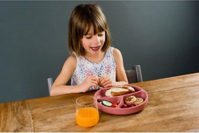 Piatto per bambini in silicone color mattone 19x20,5 cm Dusky Pink - Kindsgut