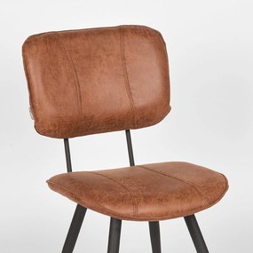 Set di 2 sedie da pranzo in pelle marrone cognac Fos - LABEL51