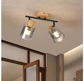 Brilagi - Faretto HYGGE 2xE14/15W/230V legno di gomma/fumé