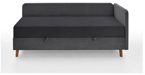 Letto singolo imbottito grigio scuro con contenitore con materasso incluso 90x200 cm Cabana – Meise Möbel