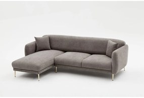 Divano angolare grigio (con penisola a sinistra/con chaise lounge) Simena – Balcab Home