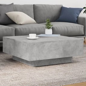 Tavolino salotto grigio cemento 80x80x31 cm legno multistrato