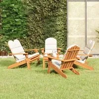 Set Salotto da Giardino Adirondack 5pz Legno Massello di Acacia