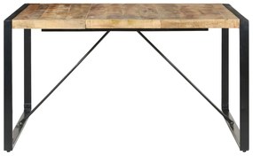 Tavolo da pranzo 140x140x75 cm in legno di mango grezzo