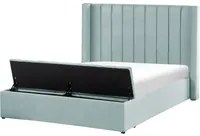 Letto velluto di colore menta rete a doghe e cassapanca 140 x 200 cm stile moderno glam