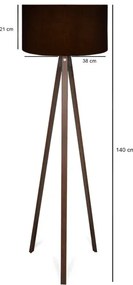 Lampada da terra AYD 1xE27/40W/230V nera/marrone