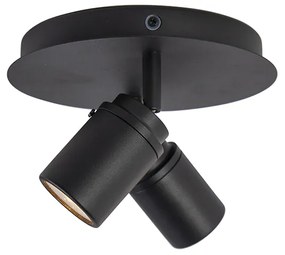 Faretto moderno per bagno nero 2 luci IP44 - Ducha
