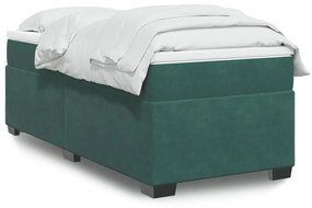 Giroletto A Molle Con Materasso Verde Scuro 90x190 Cm Velluto /