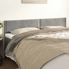 Testiera 2 Pz Grigio Chiaro 90x5x78/88 Cm İn Velluto /