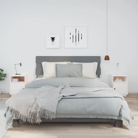 Comodini Bianchi 2 Pz 40x34x55 Cm İn Legno Massello Di Pino /