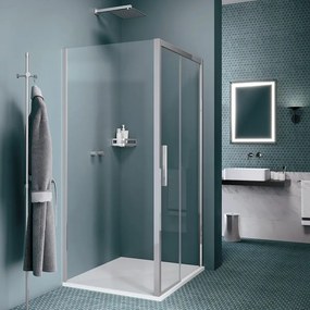 Lato fisso per box doccia Record H 196.5 cm X 77,5-79,5cm vetro trasparente profilo cromo dx