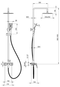 Deante NQL_04XM - Set doccia con miscelatore BLUR in cromo lucido