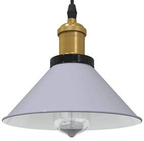 Lampada Sospensione Regolabile E27 Grigio Lucido Ø22 Cm Metallo /