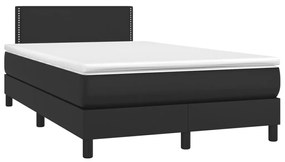 Letto A Molle Con Materasso E Led Nero 120x190 Cm İn Similpelle /