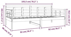 Dormeuse in Legno Massello di Pino 90x190 cm