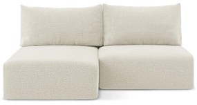 Divano angolare color crema allungabile/con contenitore (con penisola a sinistra) Kalena – Makamii