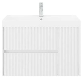 Mobile sottolavabo e lavabo Portofino per vasca centrale bianco in mdf L 80 x H 51 x P 40 cm, 1 anta 2 cassetti