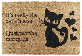 Tappeto in cocco naturale È davvero la casa dei gatti, 40 x 60 cm It's Really the Cats House - Artsy Doormats