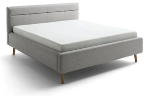 Letto matrimoniale imbottito grigio con contenitore con rete inclusa 160x200 cm Lotte – Meise Möbel